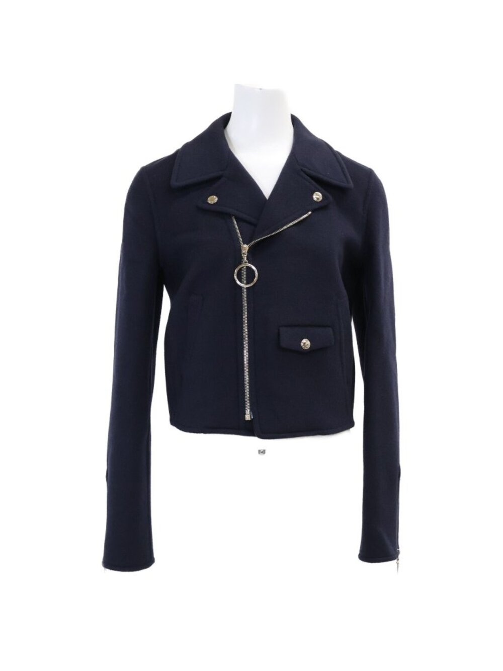 Louis Vuitton Qwe FF Wool Silk Lining Monogram Cropped Jacket 34